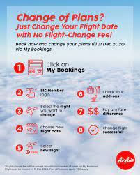 Avoid contact and queues at the airport. Enhanced Flexibility For Airasia Guests Travelling Up To 31 Dec 2020 With Flight Change Fee Waiver Airasia Newsroom