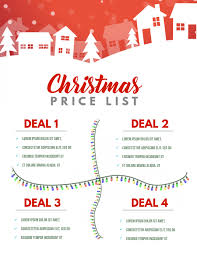 Check spelling or type a new query. Christmas Price List Template Postermywall