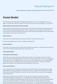 The acronym stands for the political, economic, social and technological. Titan Watches Analysis According To Pestel Model Essay Example