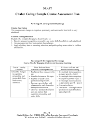 Assessment Plan Sample