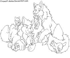 Wolf howling in the moonlight during a starry night. Anime Wolf Family Coloring Pages Novocom Top