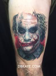 Heath Ledger Joker Portrait Tattoo Dbkaye By David Benjamin Kaye Joker Tattoo Tattoos Fan Tattoo