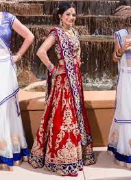 Image Result For Indian Wedding Reception Lengha Blue And Red Red Wedding Dresses Designer Wedding Dresses Pakistani Bridal Dresses