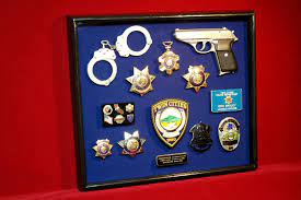 Custom Shadowboxes For Fire Police Military Family Awards Shadow Box Police Officer Gifts Gifts For Office