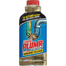 Although drano and liquid plumber will not hurt your metal or plastic drain pipes they will hurt you if you are not careful. Liquid Plumr Urgent Clear Our Fastest Clog Remover 17 Ounces Walmart Com Walmart Com