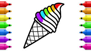 #drawing for kids #how to draw #colouring #coloring #colouring book #draw #drawing #ice cream. Rainbow Ice Cream Coloring Page How To Draw Ice Cream For Kids Youtube