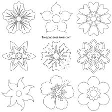 Free Flower Vectors Printable Shapes File Download Freepatternsarea Flower Outline Flower Printable Flower Stencil