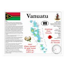 Vanuatu Map Postcard Postcard Map Country Maps