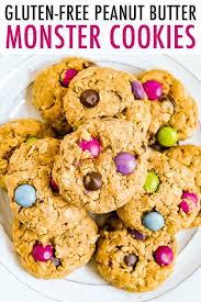 Gluten Free Peanut Butter Monster Cookies Eating Bird Food Recipe Gluten Free Monster Cookies Gluten Free Peanut Butter Healthy Dessert Recipes