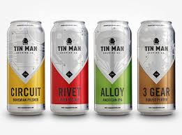 Tin Man Brewing Co Beer Label Design Beer Branding Design Craft Beer Label Design