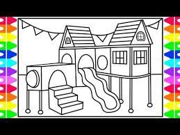 Ftd kids playground printable coloring page, free to download and print. How To Draw A Fun Indoor Playground For Kids Playground Drawing And Coloring For Kids Youtube Kids Indoor Playground Playground Drawing Kids Playground
