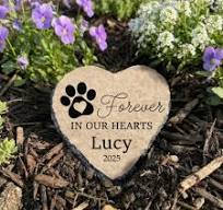 Pet Garden Stone Personalized, Dog Grave Marker, Forever In Our Hearts  Memorial SD-20A