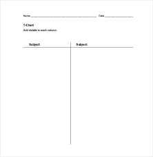 T Chart Template Doc Page Template