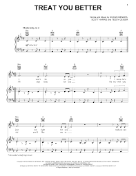 Shawn Mendes Treat You Better Sheet Music Download Pdf Score 180564
