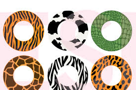 Download Animal Print Circle Monogram Frames Svg Dxf Eps Cutting Files By Esi Designs Thehungryjpeg Com