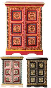 Handpainted Indian Mango Wood Cupboard Vintage Painted Furniture Hand Painted Furniture Funky Painted Furniture