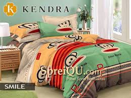 Grosir sprei, bed cover & home set. Bed Cover Kendra Minimalis Smile 180x200 Spreiqu Sidoarjo