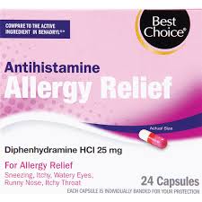 What dosage of antihistamine should i take to resolve a mild food allergy reaction? answered by dr. Best Choice Antihistamine Allergy Capsules Allergy Sinus Priceless Foods