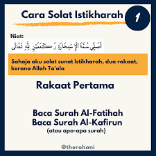 Solat hajat merupakan salah satu solat sunnah yang dilakukan ketika seseorang memiliki sebuah keinginan atau hajat. Cara Solat Istikharah Ringkas Untuk Cinta Jodoh Kerja