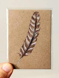 Brown And White Feather Original Colored Pencil And Ink Etsy In 2021 Feather Art Original Ink Colored Pencils