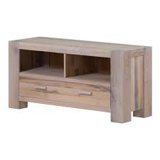 Vielseitiger schrank für mehr ordnung und stauraum dieser zeitlose zweitürige kleiderschrank in alpinweiß und eiche san remo dekor bietet praktischen stauraum fürs schlafzimmer oder die garderobe. Tv Lowboard Braxton In Eiche Massiv Weiss Gekalkt Mobel Ideal