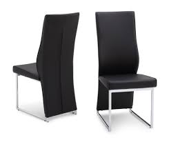Set of 2 hamilton dining chairs with black legs. Imperial Black High Back Leather Dining Chair