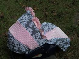 Grey Damask Pink Minky Baby Car Seat Cover Infant Seat Cover Slip Cover Graco Fit Or Evenflo Gray Baby Car Seats Infant Car Seat Cover Minky Baby