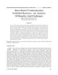 Pdf Intercultural Communication In Global Business An Analysis Of Benefits And Challenges