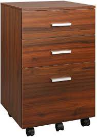 Easy to clean and create a good working. 3 Drawer Mobile File Cabinet Wood Filing Cabinet Fits A4 Or Letter Size For Home Office Walnut