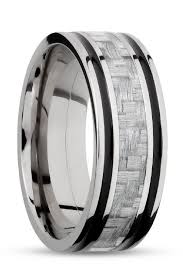 Silver Carbon Fiber Wedding Rings For Men Made With White Gold And Black Stripes Custo Rings For Men Mens Wedding Rings White Gold Carbon Fiber Wedding Ring