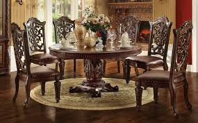 Roundhill furniture arch solid wood dining set: Acme 62020 03 7 Pc Vendome V Collection Cherry Finish Wood 72 Round Dining Table Set
