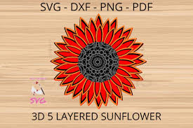 Download 3d Layered Sunflower Mandala Svg Digital Download Svg Dxf Pdf Jpeg Png Mademe