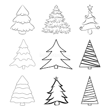 Maybe you would like to learn more about one of these? Christmas Trees Outline Set Contour Of Pines For Xmas Card Or I Indivstock