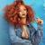 Curly Rihanna Orange Hair