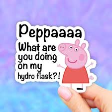 Peppa What Are You Doing On My Bottle Sticker Peppa Pig Vsco Sticker 801570433663699284