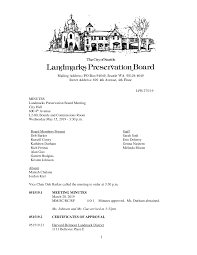 LPB 275/19 MINUTES Landmarks Preservation Board Meeting City Hall 600 4th  Avenue L2-80, Boards and Commissions Room Wednesday Ma