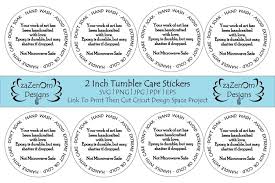 Png and jpeg files for easy printing onto 8.5x11 cardstock paper. 2 Inch Round Tumbler Care Card Stickers With Project Link 903098 Stickers Design Bundles