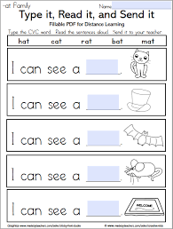 List of short i cvc words. Cvc Words Fillable Worksheets For Distance Learning Made By Teachers