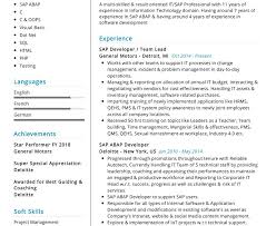 professional sap resume sample cv