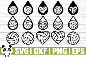 Free leather earring svg, png, eps & dxf by caluya design free leather earring file, printable vector clip art download. 15 Volleyball Teardrop Earrings Graphic By Creativedesignsllc Creative Fabrica