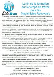 Maybe you would like to learn more about one of these? La Fin De La Formation Sur Le Temps De Travail Pour Les Machinistes Receveurs Unsa Ratp