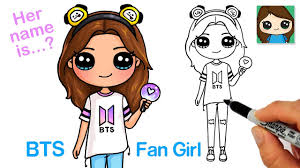 My girls love the other two books in this series, but how to draw cute food was weird. How To Draw A Cute Bts Fan Girl Youtube