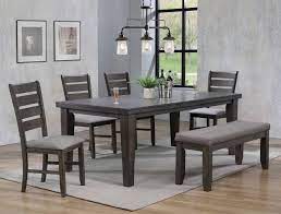 2152gy T 4282 6 Pc Bardstown Gray Finish Wood Dining Table Set Gray Fabric Chairs Dining Table Gray Dining Table Grey Dining Tables