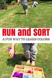 Run Sort Repeat An Outdoor Math Activity Preschool Outdoor Activities Outdoor Games For Preschoolers Outdoor Games For Toddlers