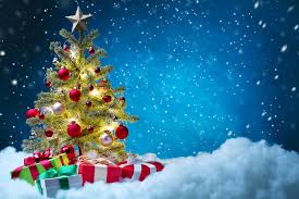 Christmas Tree Gift Cartoon Childlike Holiday Celebration Card Year Star Fir Season Greeting Christmas Backdrops Christmas Tree Background Cool Christmas Trees