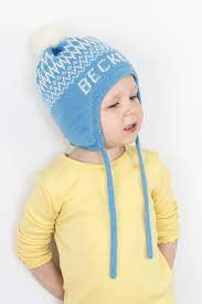 Personalized Ear Flap Beanie With Pom Pom For Boys And Girls Custom Toddler Kids Knit Winter Hat With Name Ear Flap Hats Knitted Hats Kids Kids Winter Hats