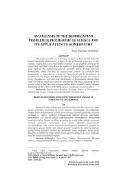 Pdf An Analysis Of The Demarcation Problem In Philosophy Of Science And Its Application To Homeopathy