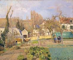 The painting is my rendering of about three fourths of a rectangular painting by camille pissarro called the hermitage at pontoise. Kitchen Gardens At L Hermitage Pontoise Wikidata