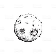 Full Moon With Craters Vector Illustration Hand Draw Line Art Moon Drawing How To Draw Hands Space Drawings