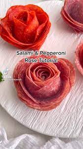 Salami Pepperoni Roses Video In 2021 Food Garnishes Food Carving Easy Food Art